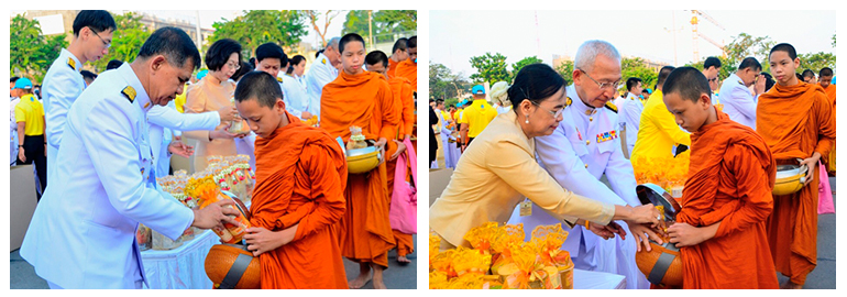 ภาพ ศธ.จัดพิธีบำเพ็ญกุศล-ตักบาตรพระ 89 รูป ถวายพระราชกุศลในหลวง ร.9